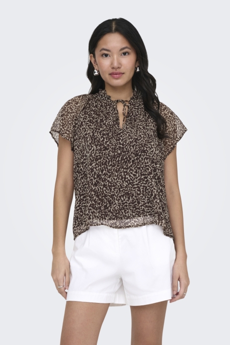 Only bruine dames blouse | 