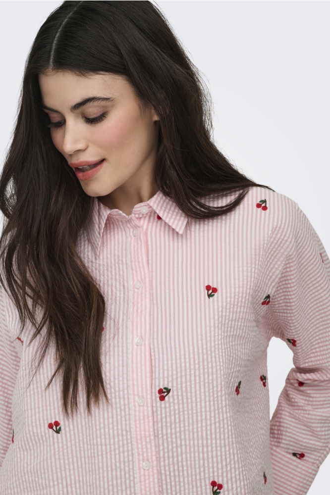 Only roze dames blouse | Kleurstaal