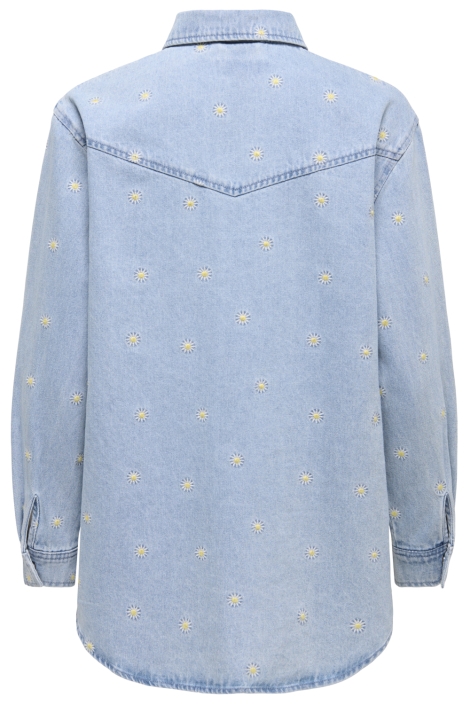 Only blauwe dames blouse | Achteraanzicht