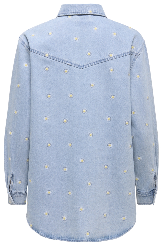 Only blauwe dames blouse | Achteraanzicht