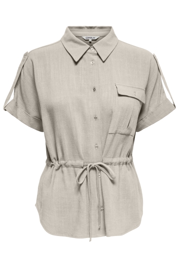 Only Blouse ONLSIESTA S/S LINEN BL UTILITY SHIR 15370730 MOONBEAM
