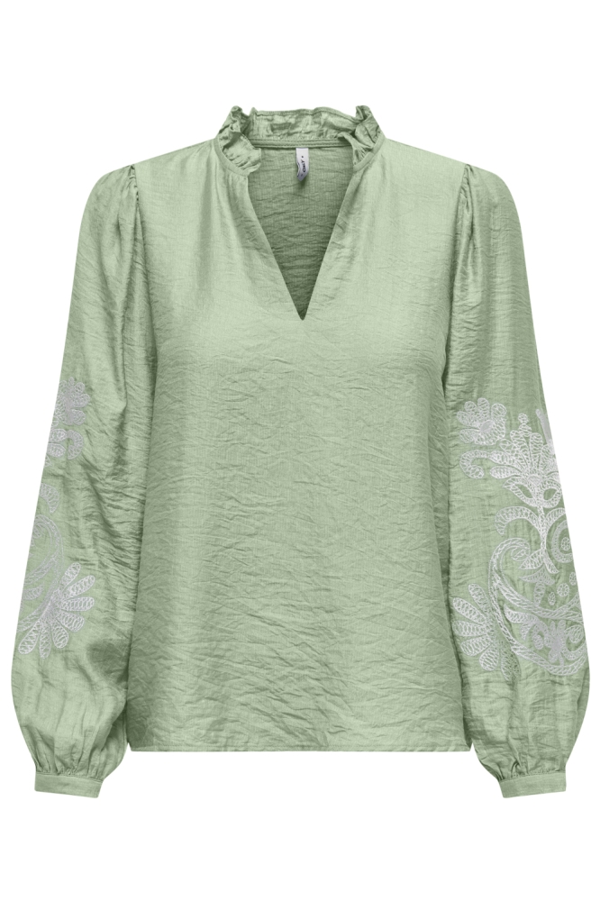 Only groene dames t-shirt | Vooraanzicht