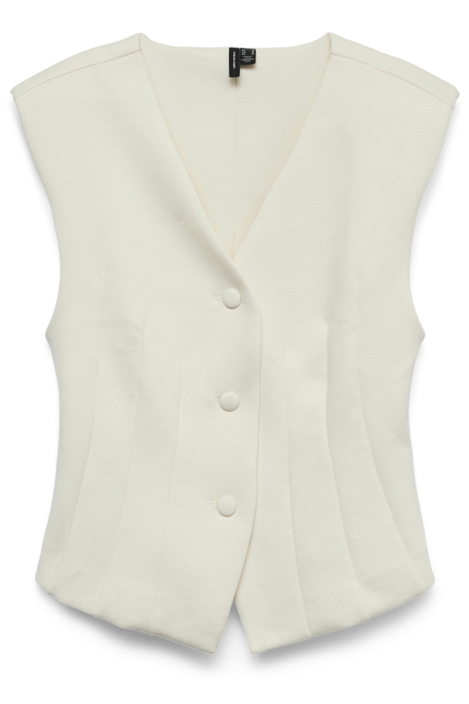 Vero Moda beige dames gilet | Vooraanzicht