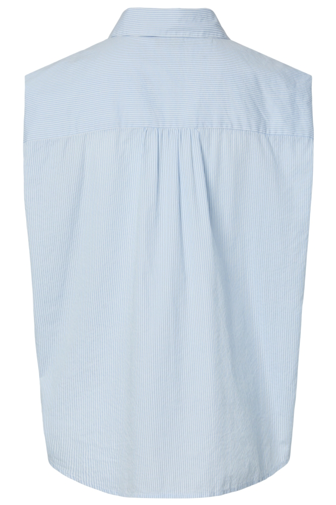 Pieces blauwe dames blouse | Achteraanzicht