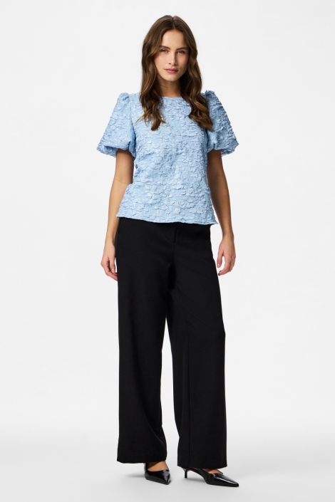 Pieces blauwe dames t-shirt | Model