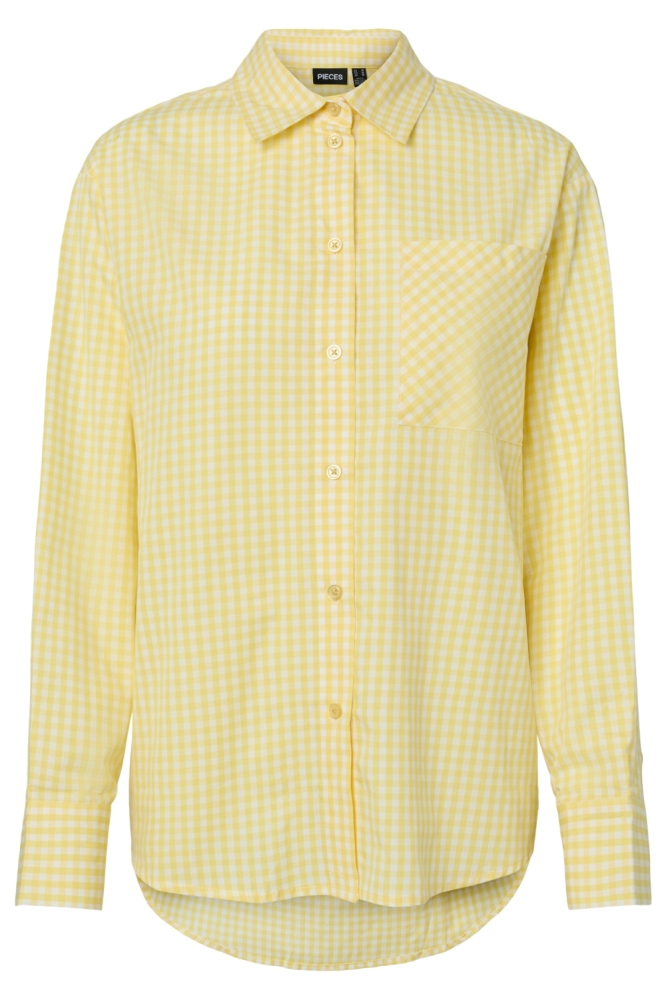 Pieces gele dames blouse | Vooraanzicht