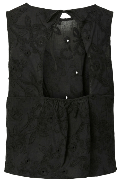 Pieces zwarte dames top | Achteraanzicht