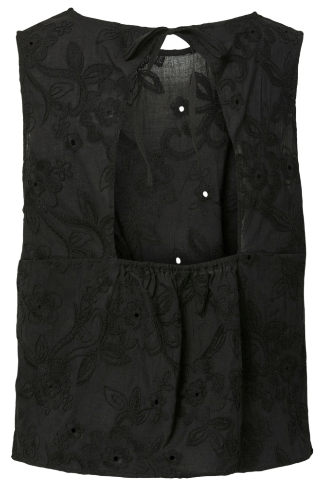 Pieces zwarte dames top | Achteraanzicht