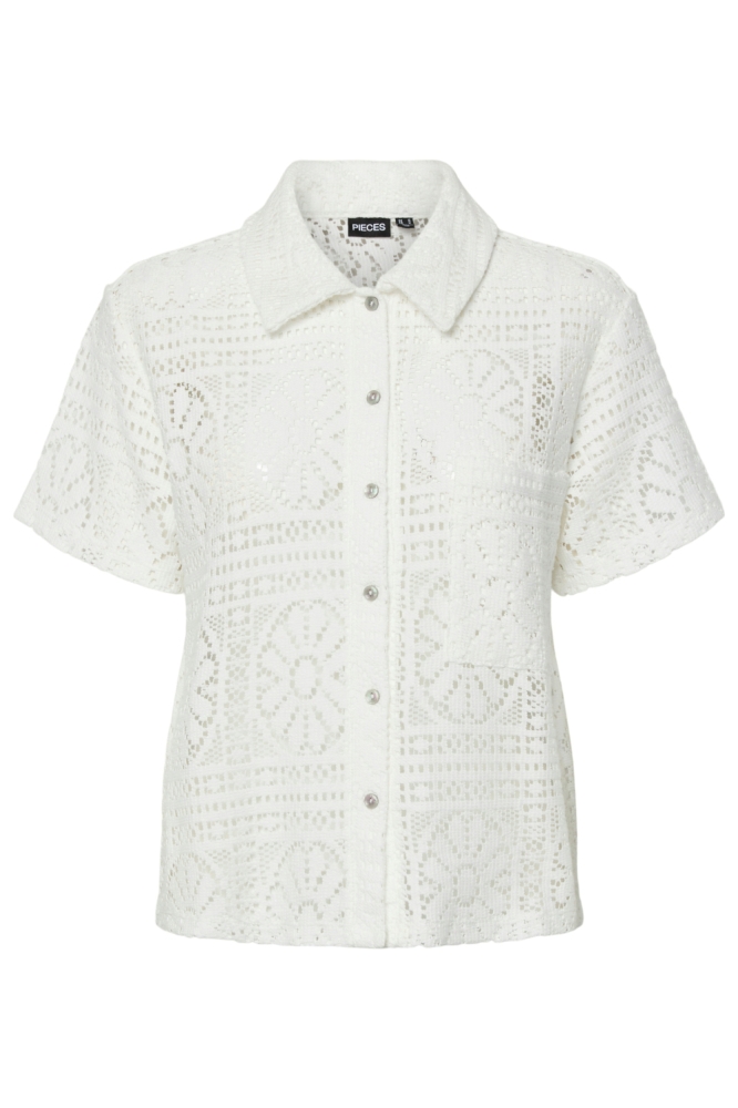 Pieces witte dames blouse | Vooraanzicht