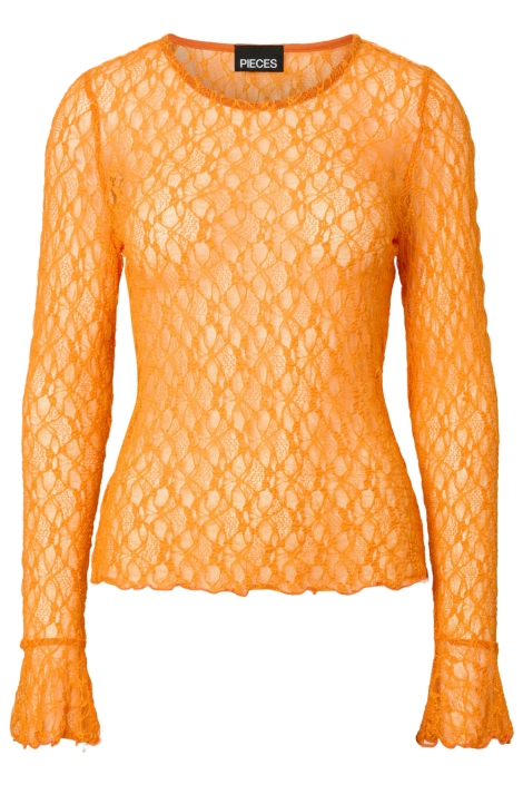 Pieces oranje dames top | Vooraanzicht