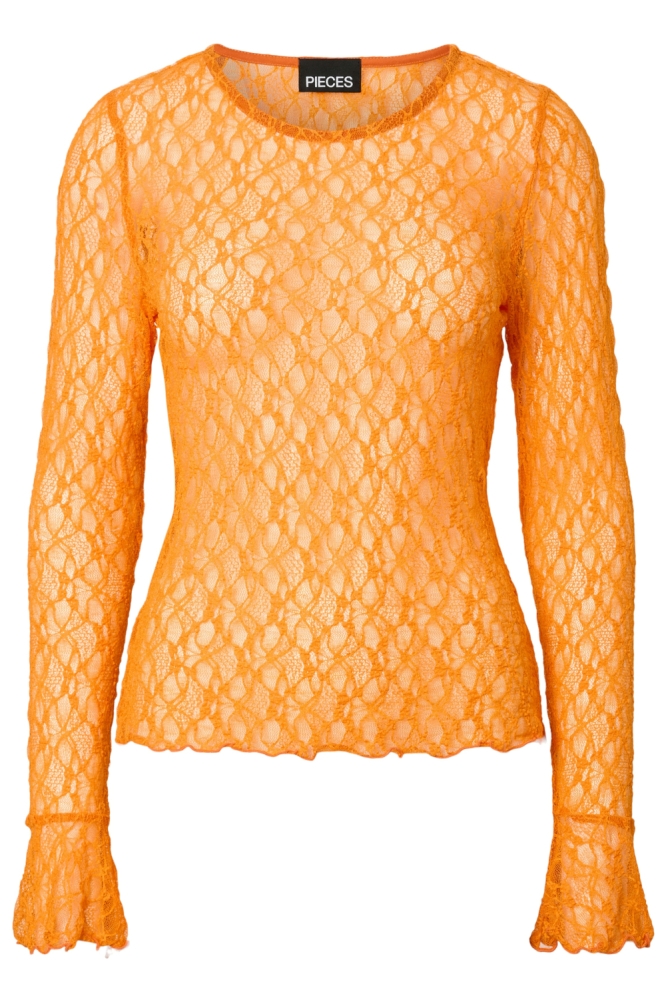 Pieces oranje dames top | Vooraanzicht