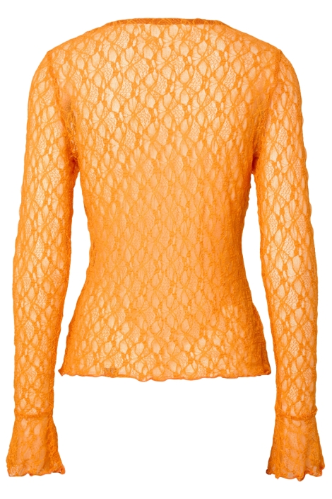 Pieces oranje dames top | Achteraanzicht