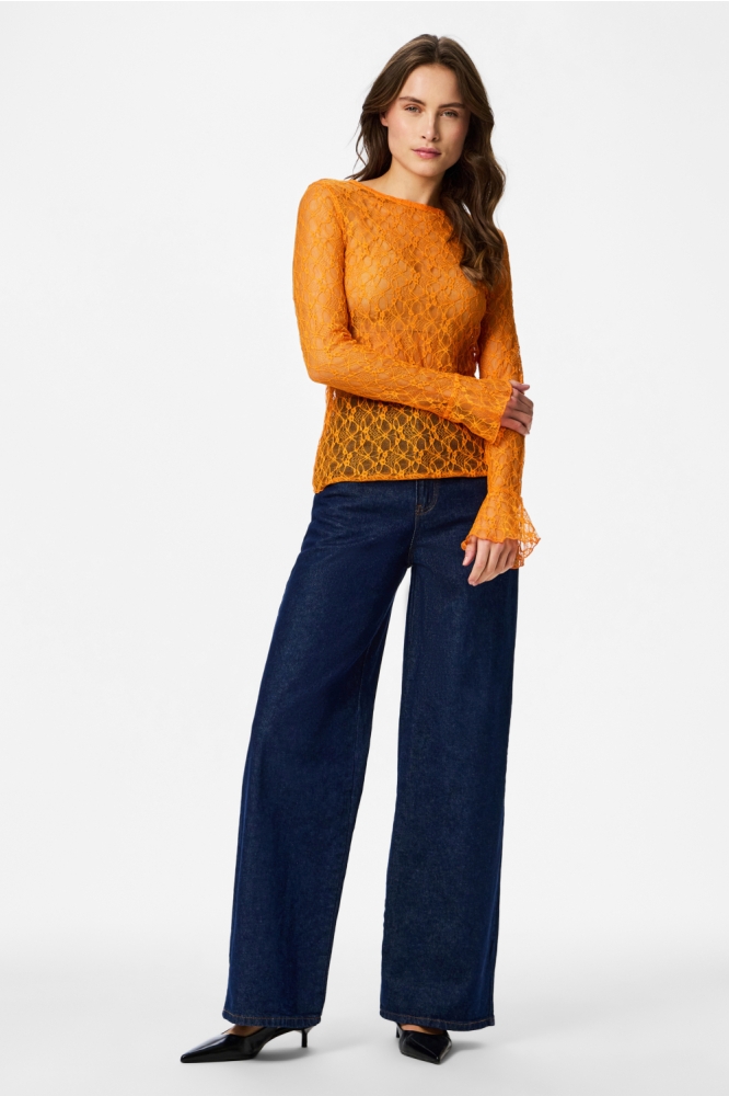 Pieces oranje dames top | Model