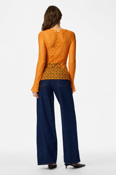 Pieces oranje dames top | Model