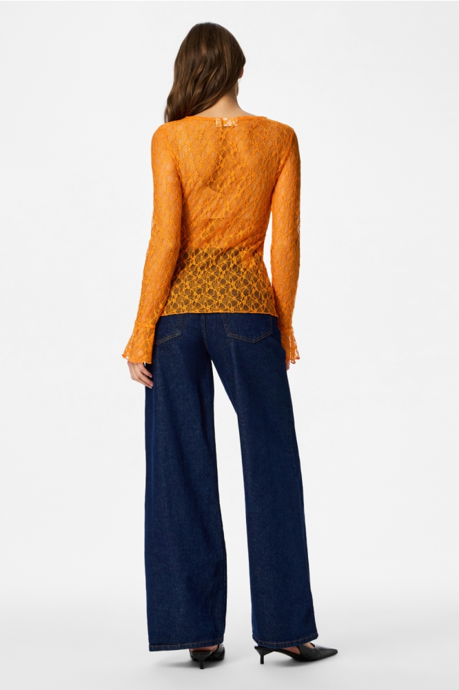 Pieces oranje dames top | Model