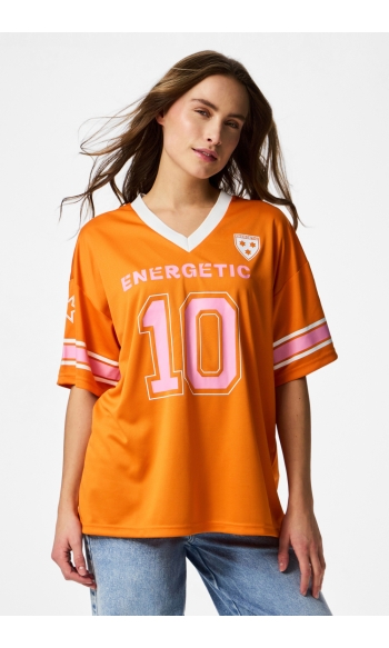 PCFARY SS O-NECK SPORTS TEE D2D 17166372 Russet Orange