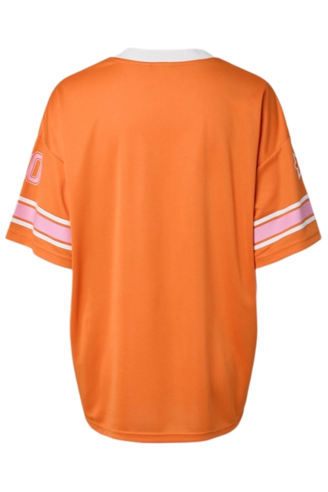 Pieces oranje dames t-shirt | Achteraanzicht