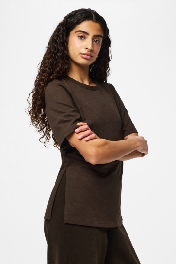 Pieces T-shirt PCSKYLAR SS SPLIT TEE JRS BC 17159296 DELICIOSO