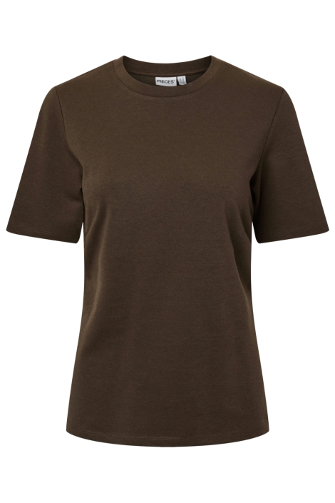 Pieces bruine dames t-shirt | Vooraanzicht