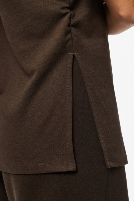 Pieces bruine dames t-shirt | Close up