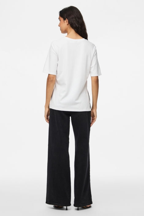Pieces witte dames t-shirt | Model