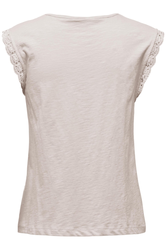 Jacqueline de Yong beige dames t-shirt | Achteraanzicht