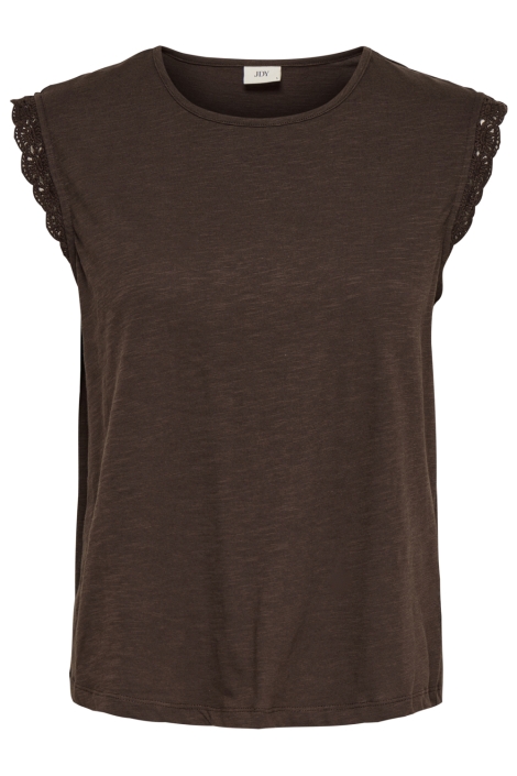 Jacqueline de Yong bruine dames t-shirt | Vooraanzicht