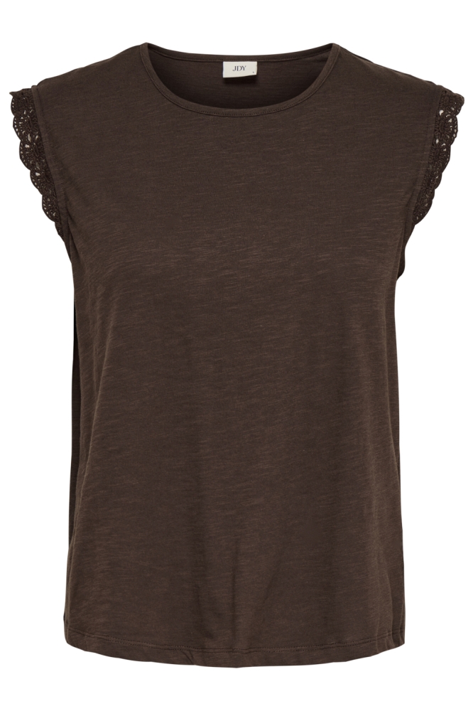 Jacqueline de Yong bruine dames t-shirt | Vooraanzicht