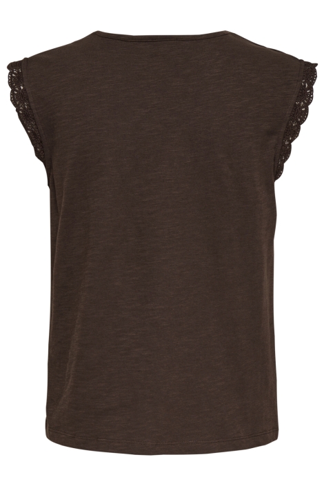 Jacqueline de Yong bruine dames t-shirt | Achteraanzicht