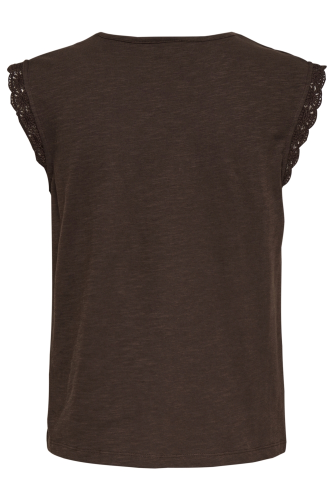 Jacqueline de Yong bruine dames t-shirt | Achteraanzicht