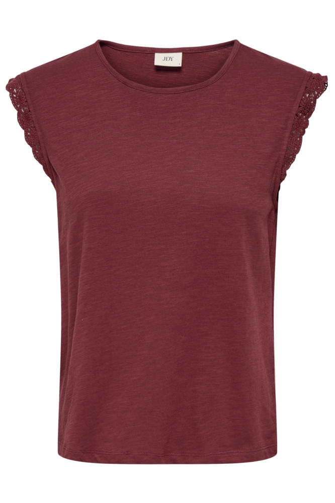 Jacqueline de Yong bordeaux dames t-shirt | Vooraanzicht