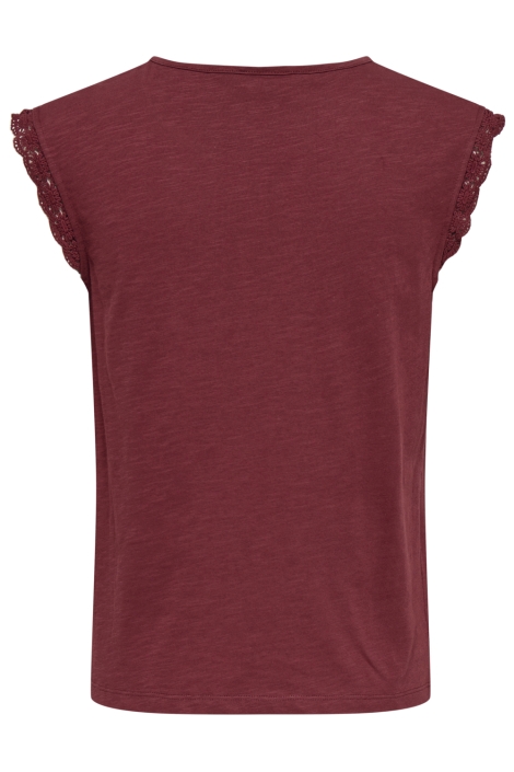 Jacqueline de Yong bordeaux dames t-shirt | Achteraanzicht