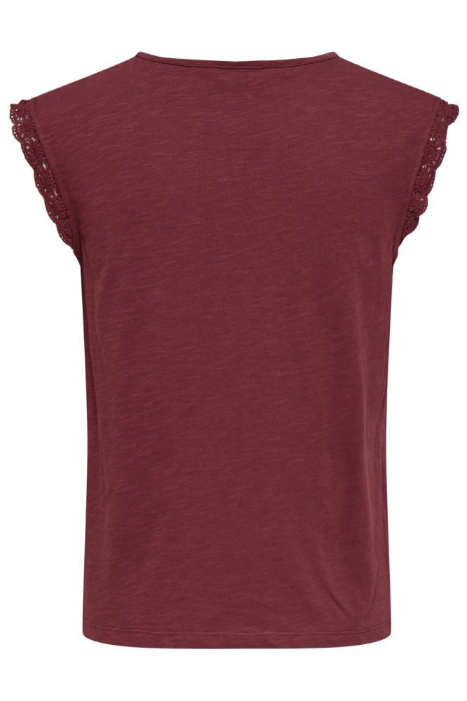 Jacqueline de Yong bordeaux dames t-shirt | Achteraanzicht