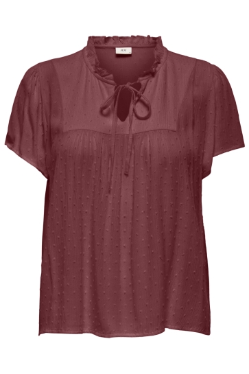 Jacqueline de Yong Blouse JDYLIMA LIFE S/S TOP WVN NOOS 15207809 OXBLOOD RED