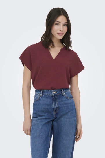 Jacqueline de Yong jdylion life s/s top wvn noos Bordeaux