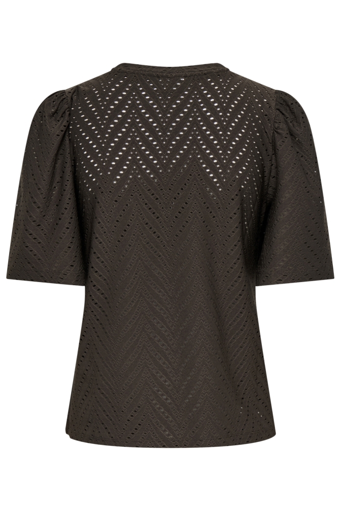 Jacqueline de Yong bruine dames t-shirt | Achteraanzicht