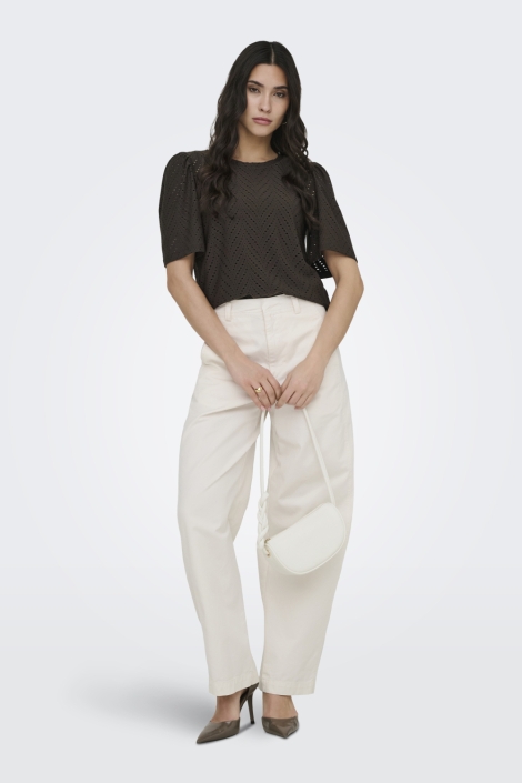 Jacqueline de Yong bruine dames t-shirt | Model