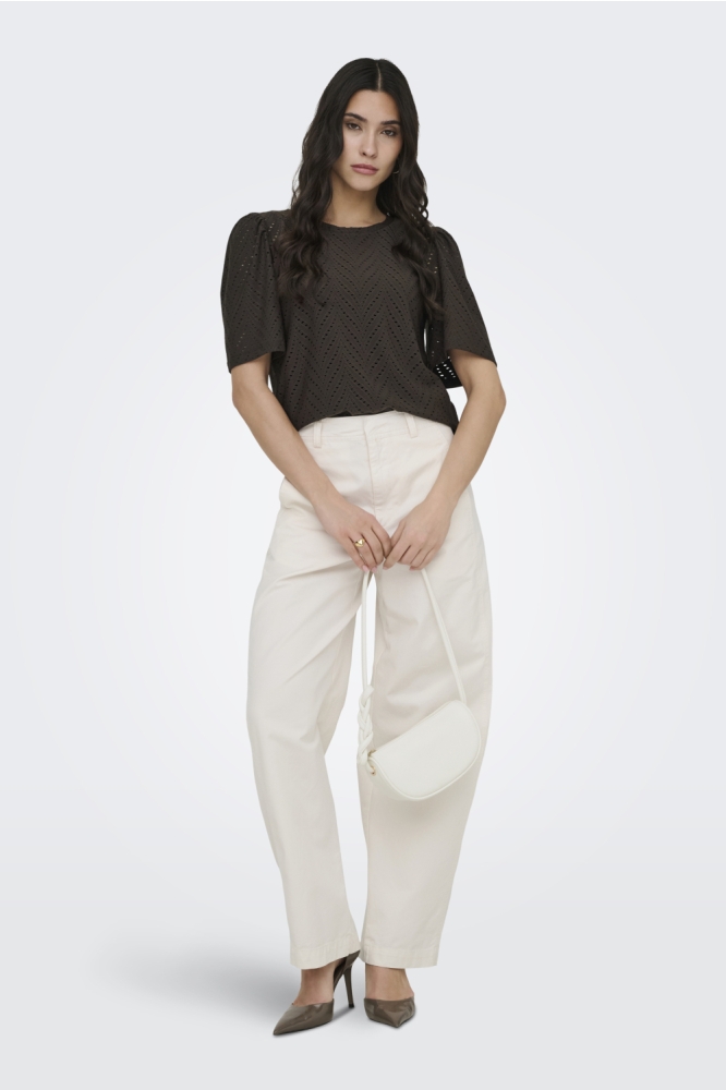 Jacqueline de Yong bruine dames t-shirt | Model