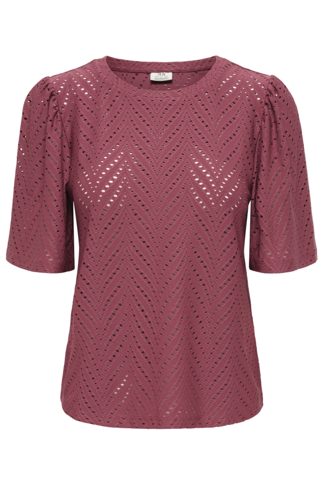 Jacqueline de Yong bordeaux dames t-shirt | Vooraanzicht