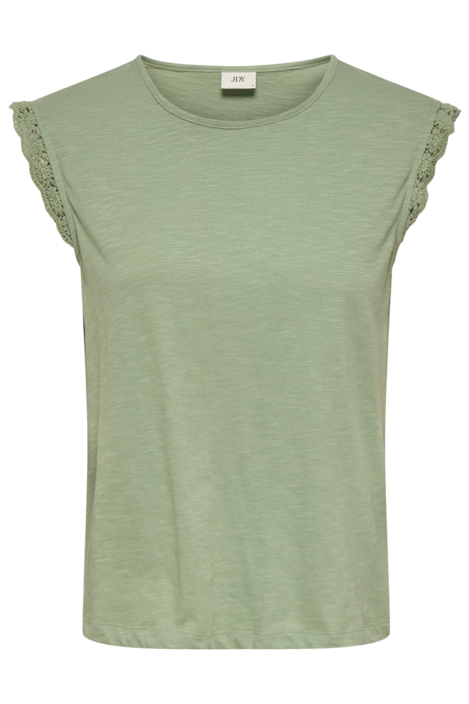 Jacqueline de Yong groene dames t-shirt | Vooraanzicht
