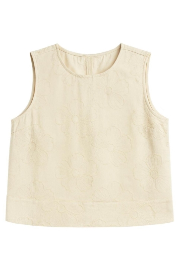 Jacqueline de Yong Top JDYHAVANNA S/L EMB ECRU TOP DNM 15374344 Ecru/EMBROIDERY