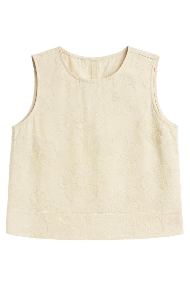 Jacqueline de Yong ecru dames top | Vooraanzicht