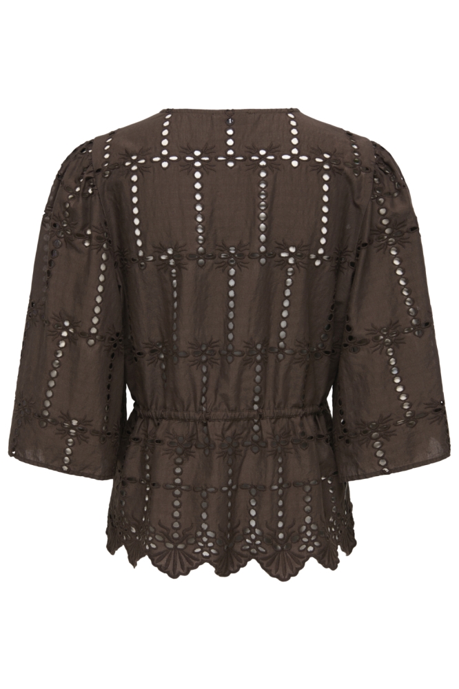 Jacqueline de Yong bruine dames blouse | Achteraanzicht