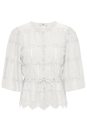 Jacqueline de Yong jdyjojo 3/4 anglaise shirt wvn Wit