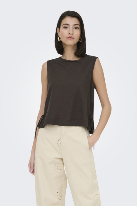 Jacqueline de Yong bruine dames top | Model vooraanzicht