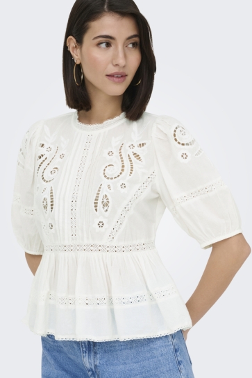 Jacqueline de Yong Blouse JDYSTARRY 2/4 LACE TOP WVN 15375820 White