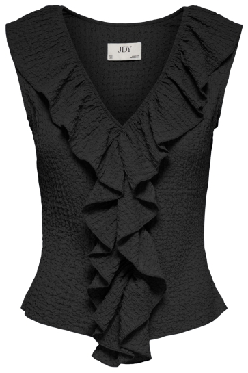 Jacqueline de Yong Top JDYTURBO S/L FRILL TOP JRS 15374314 BLACK