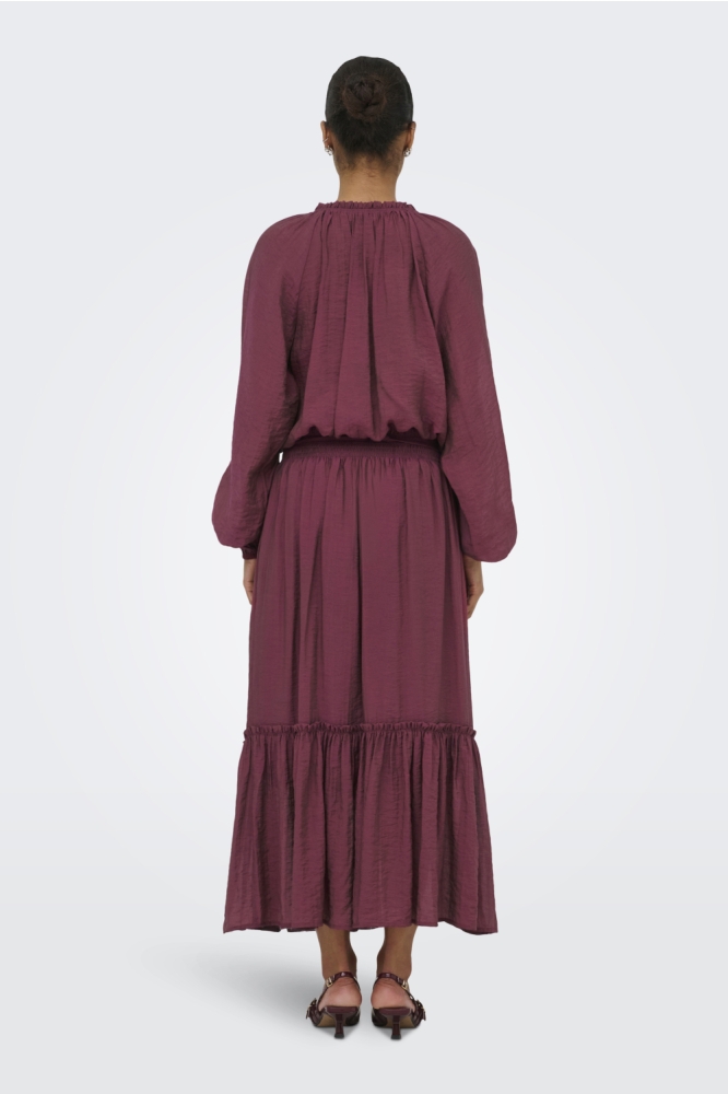 Jacqueline de Yong bordeaux dames blouse | Model achteraanzicht