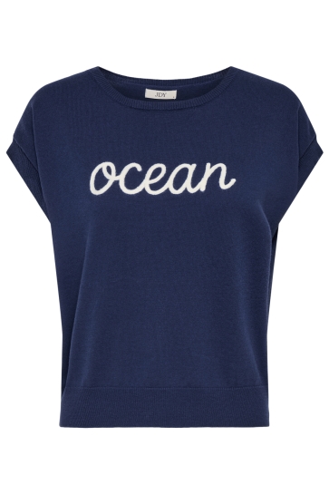 Jacqueline de Yong Trui JDYTHERESE S/L PULLOVER KNT 15372368 MEDIEVAL BLUE/W. CLOUD DANCER