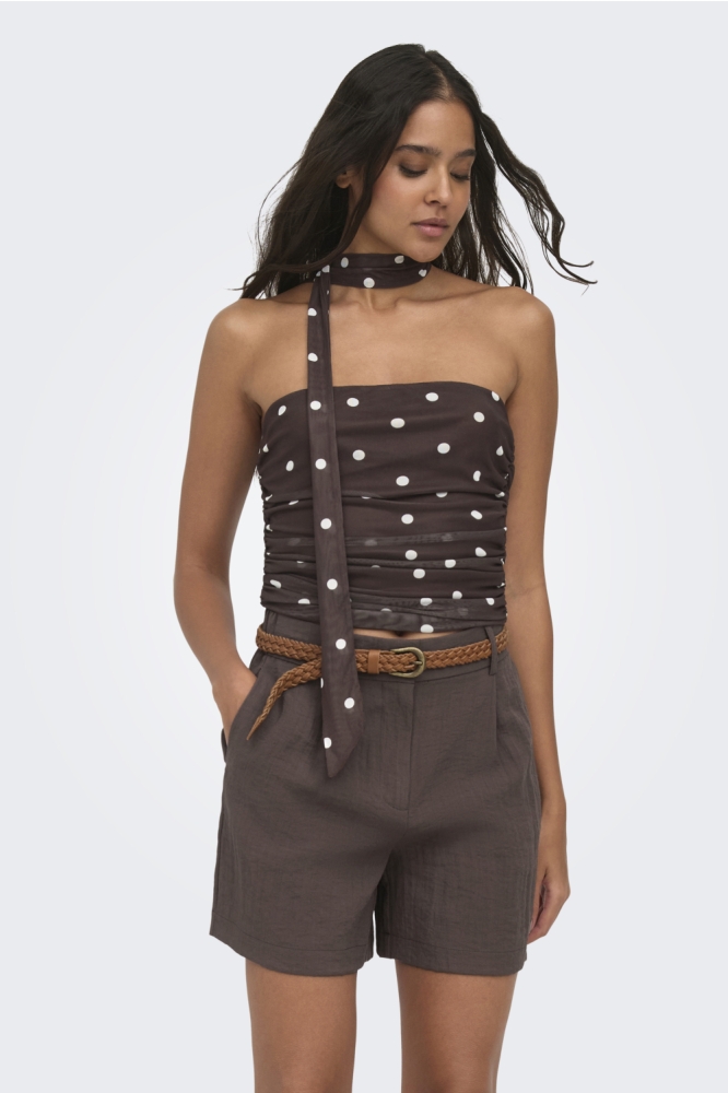 Jacqueline de Yong bruine dames top | Model vooraanzicht